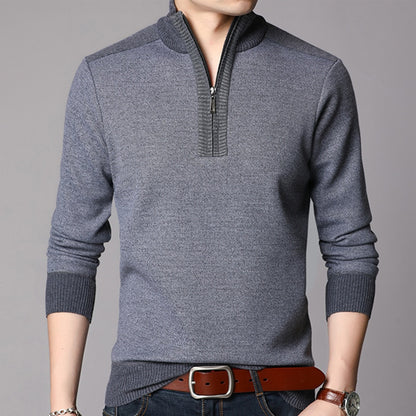 Men's Cashmere Sweater Clothes Spring Autumn  Winter Thick Warm Wool Pullover Men Casual Zipper Turtleneck Pull Homme MZM063