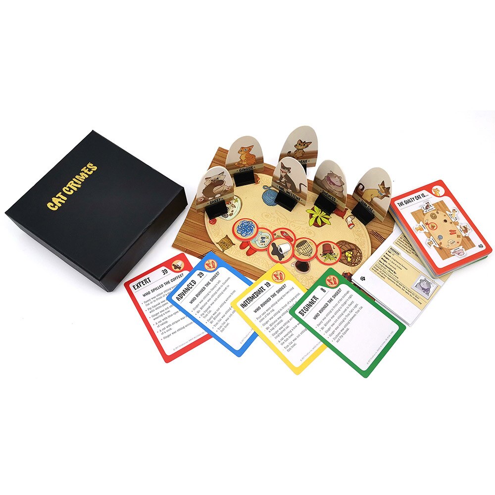 Cat Crimes Dog Crimes Brain Board Game for Boys and Girls Kids Family Party Blame Logic Fun Card Game Smart Playing cards