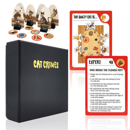 Cat Crimes Dog Crimes Brain Board Game for Boys and Girls Kids Family Party Blame Logic Fun Card Game Smart Playing cards