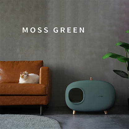 Cat Litter Box Semi-closed Design Luxury Cat Litter Box with Cat Litter Scoop for Cats Dog  Easy to Clean Pet Toilet Litter Tray