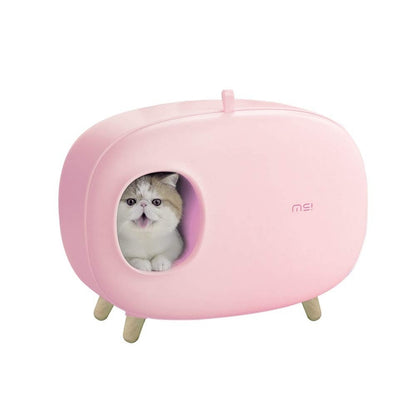 Cat Litter Box Semi-closed Design Luxury Cat Litter Box with Cat Litter Scoop for Cats Dog  Easy to Clean Pet Toilet Litter Tray