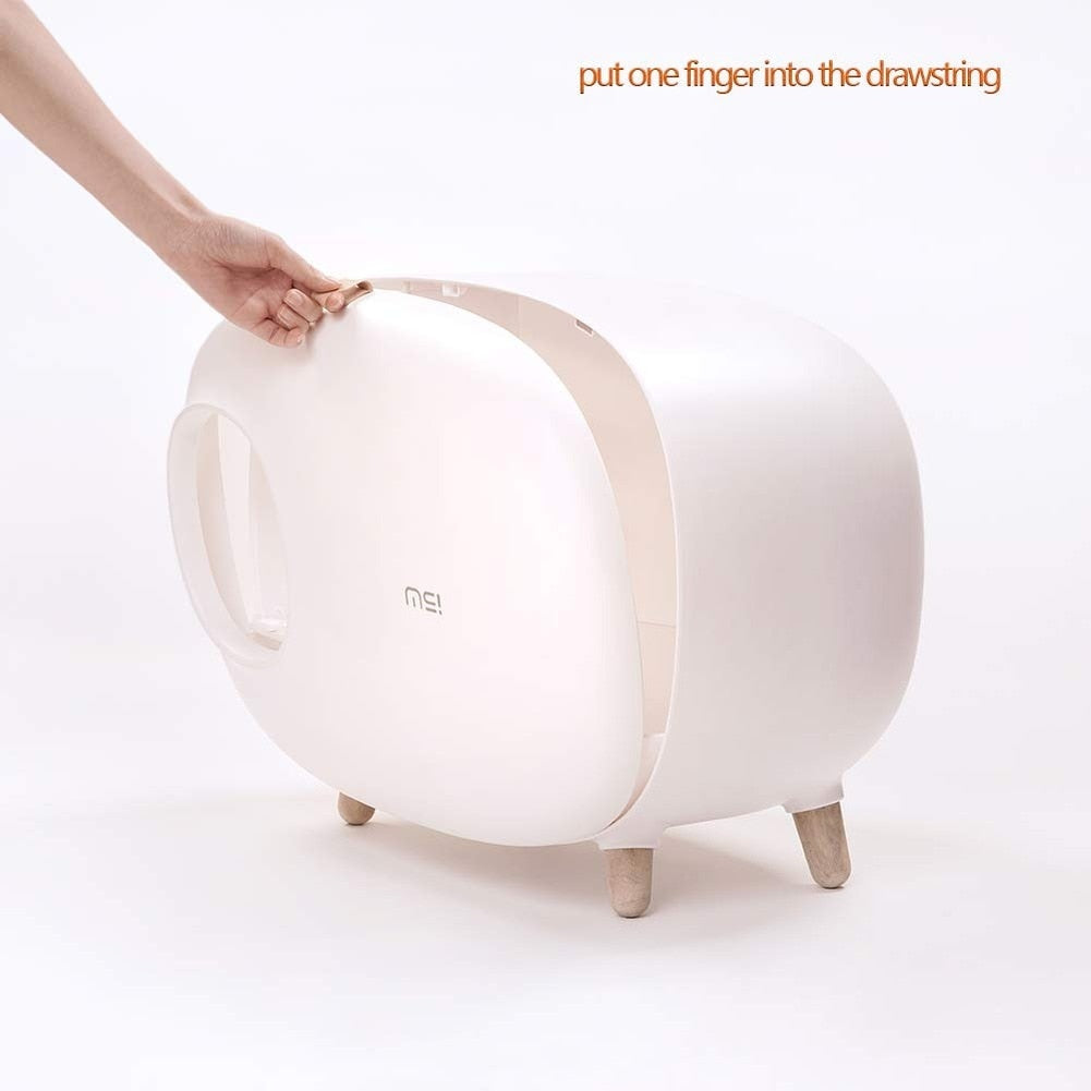 Cat Litter Box Semi-closed Design Luxury Cat Litter Box with Cat Litter Scoop for Cats Dog  Easy to Clean Pet Toilet Litter Tray