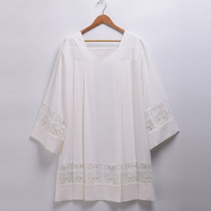 Catholic Church Mass Surplice Liturgical Cotta Vestment Square Neck Latin Cross Robe
