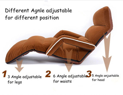 Chaise Lounge Chairs for Bedroom Adjustable Foldable Soft Suede Recliner Chair  6 Colors Sofas and Armchairs Discount Lounger