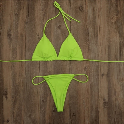 Cheap Women Bikini Set Brazilian Swimsuits Push-up Bra Sexi Two Piece Swim Suit Swimwear Beachwear Bathing Swim Sex Bikini Girls