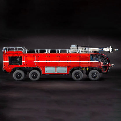 Children Christmas Gift MOC-4446 Airport Crash Tender Boat Building Blocks Crane City Firefighting Car Bricks Kids Toys for Boys