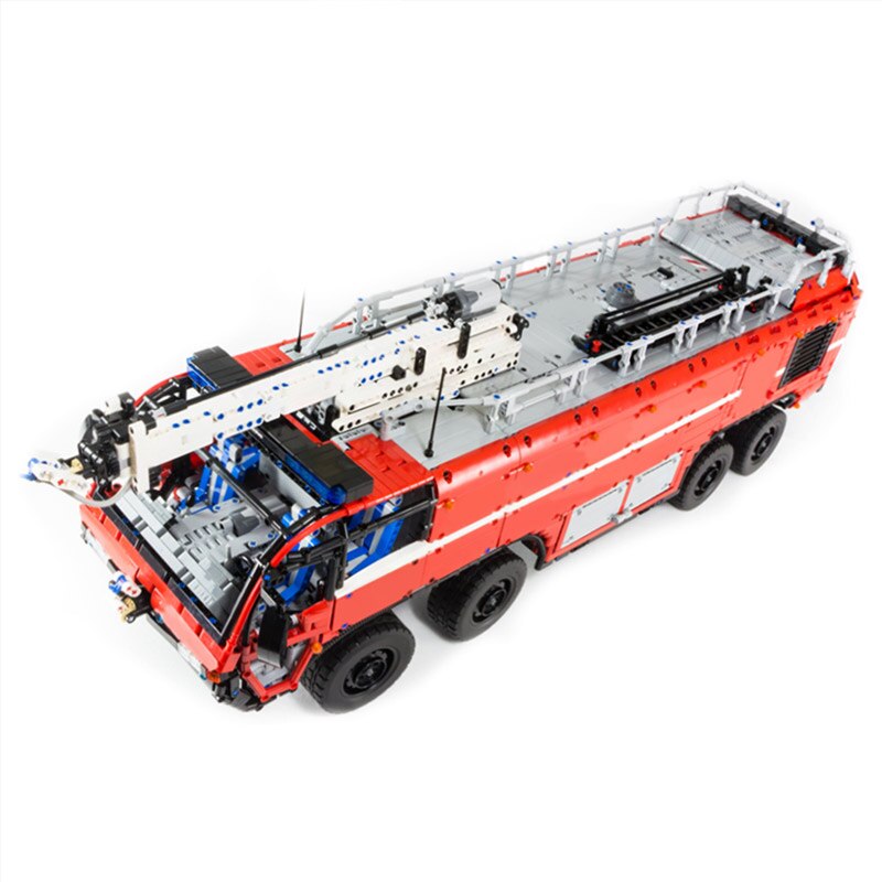 Children Christmas Gift MOC-4446 Airport Crash Tender Boat Building Blocks Crane City Firefighting Car Bricks Kids Toys for Boys