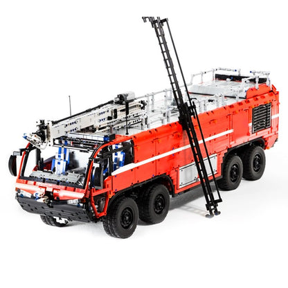 Children Christmas Gift MOC-4446 Airport Crash Tender Boat Building Blocks Crane City Firefighting Car Bricks Kids Toys for Boys