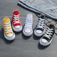 Load image into Gallery viewer, Unisex Children&#39;s High-top Canvas Girls or Boys Quality Fabric School Shoes Fashion Candy Color Sneakers Spring Autumn Outside Travel Canvas
