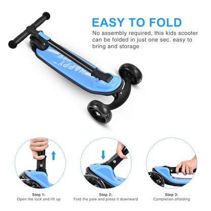 Children Scooter 3 Wheels Kick Scooter Children Foot Scooters Adjustable Height Kids Scooters for Home Party Gift. Folding Scooter