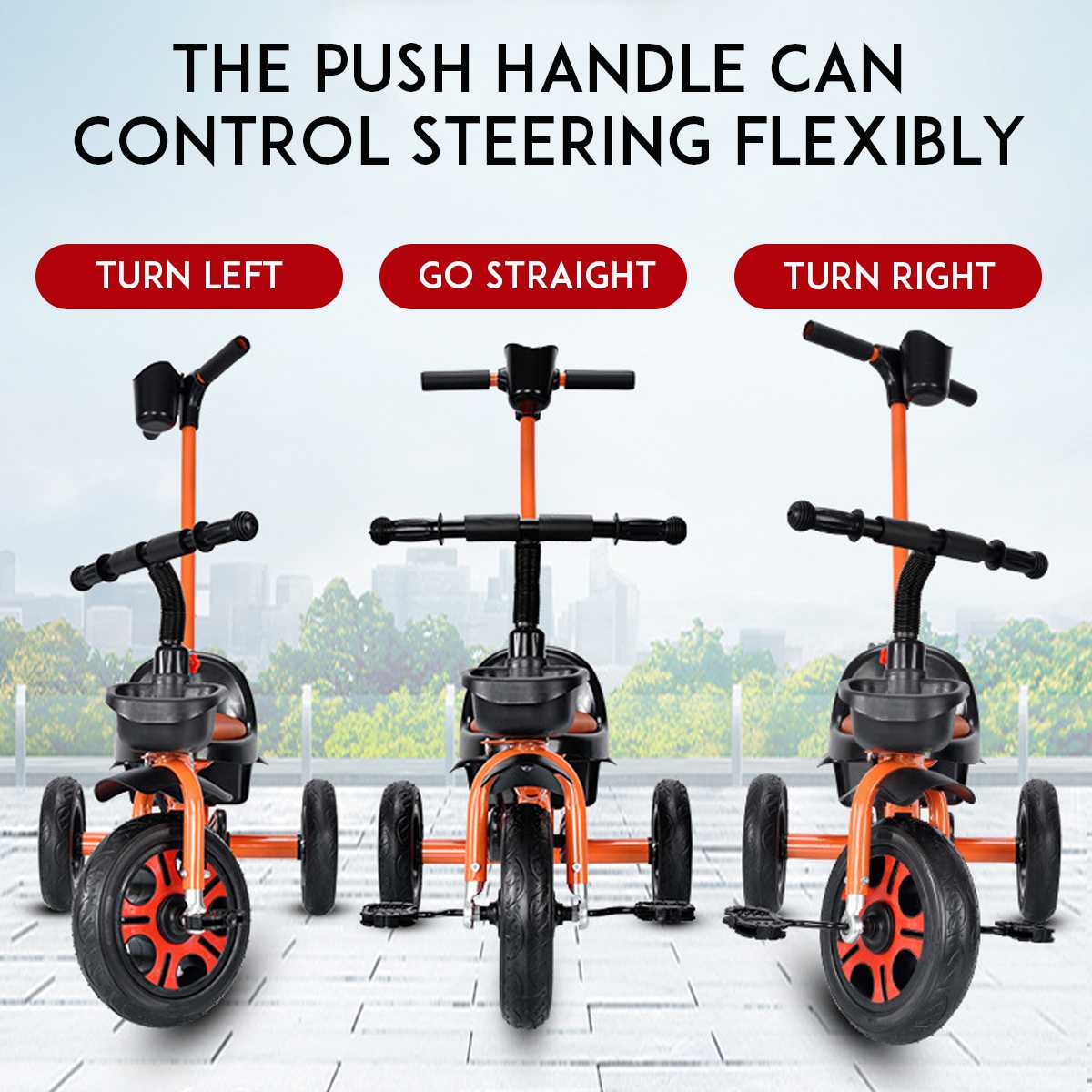 Children Walker Tricycle Bicycle 3 Wheel with Safety Belt Kindergarten Kids Ride On Bike Toddler Trike for 1-6 Years Old Kid