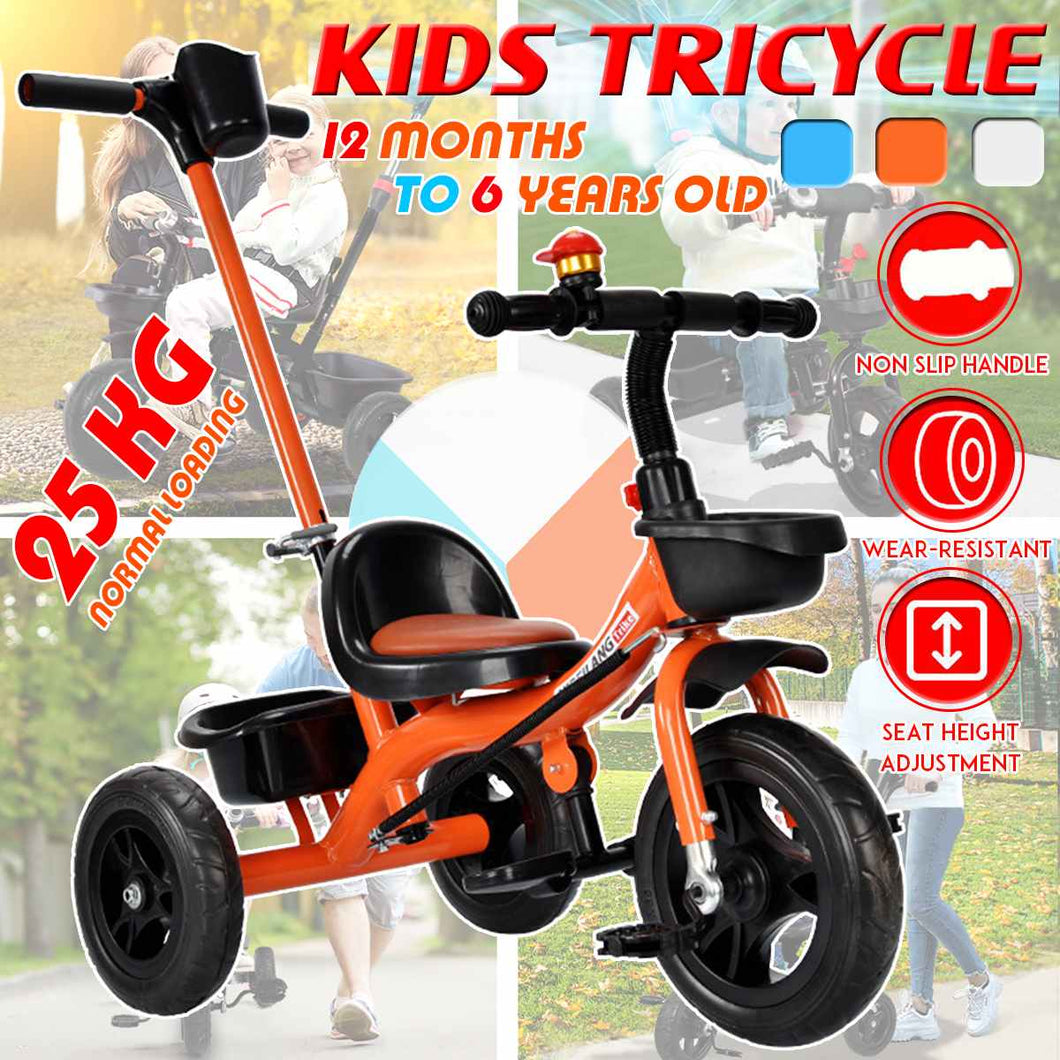Children Walker Tricycle Bicycle 3 Wheel with Safety Belt Kindergarten Kids Ride On Bike Toddler Trike for 1-6 Years Old Kid