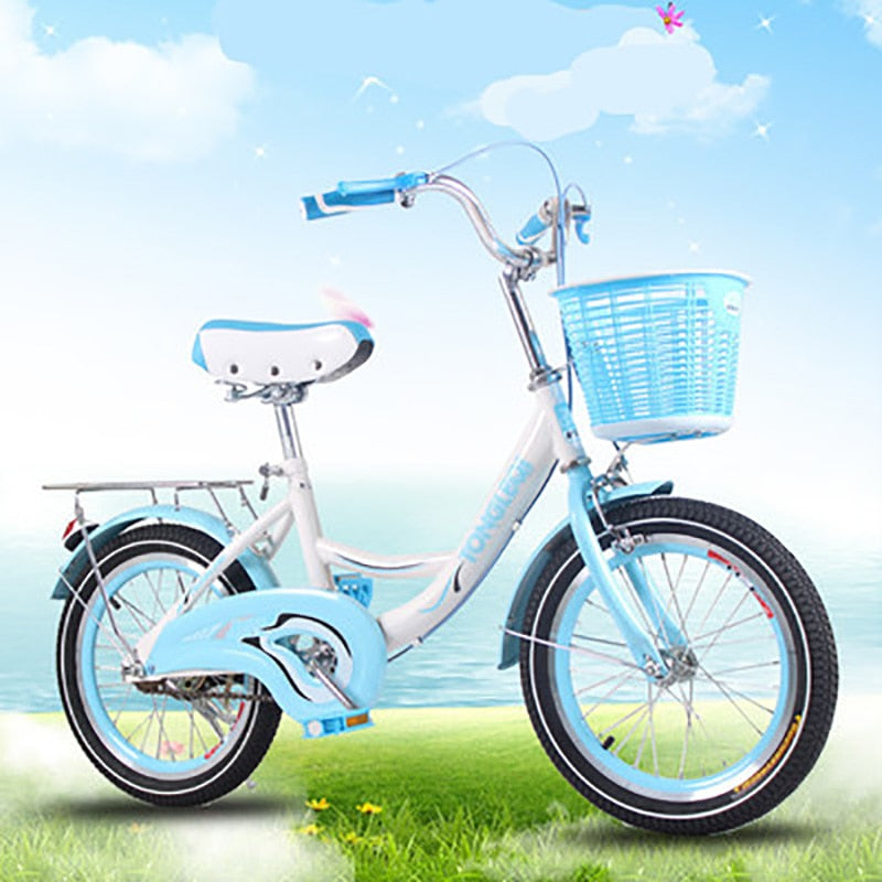 Children's Bicycle 20 Inches Princess Big Boy Primary School Student Basket Bike Boy Girl Baby Double Brake Leisure Commuter