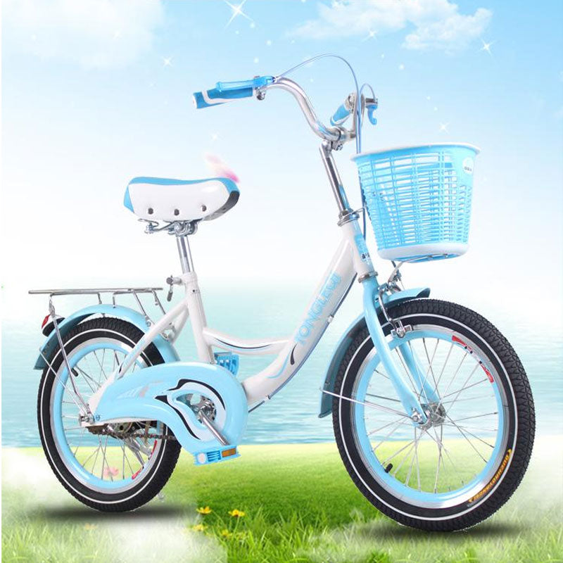 Children's Bicycle 20 Inches Princess Big Boy Primary School Student Basket Bike Boy Girl Baby Double Brake Leisure Commuter