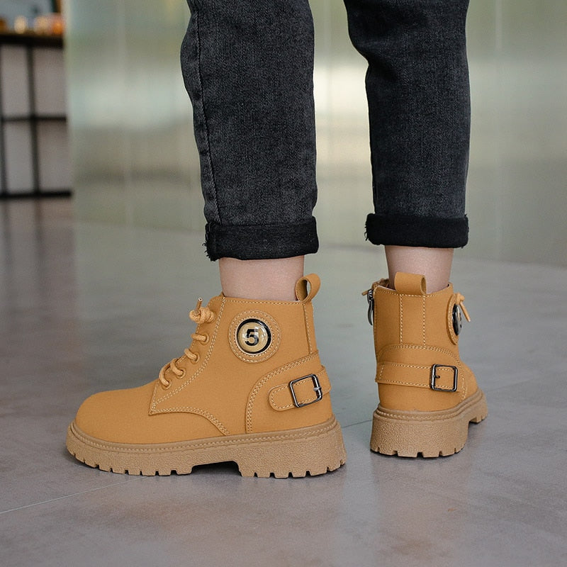 Children's Casual Shoes Spring and Autumn Martin Boots Boys Casual Walking Boots Children's Fashion Sports Shoes