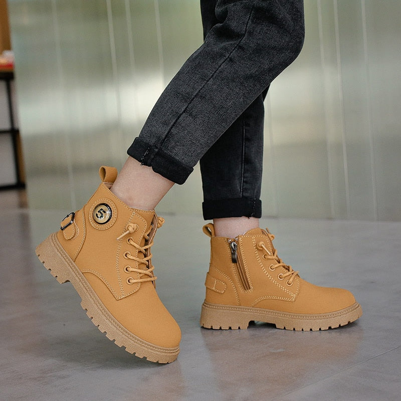 Children's Casual Shoes Spring and Autumn Martin Boots Boys Casual Walking Boots Children's Fashion Sports Shoes
