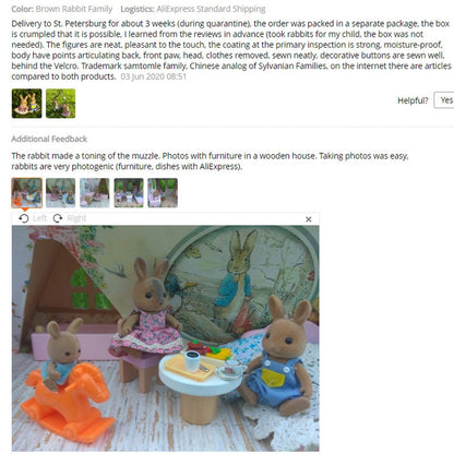 Children's Simulation Forest Animal Family 1:12 Dollhouse Furniture Cute Figure Miniature Rabbit Girl Little Critters Toys Gifts Stuffed Animal