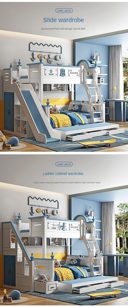 Children's bed out of bed boys mother bed slide up and down the American mother and child bed teen high and low bed bunk bed