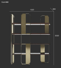将图片加载到图库查看器，China modern creative design metal wooden bookshelf fashionable elegant shelf for studio study office
