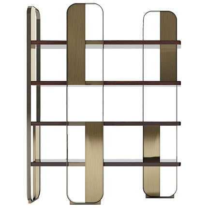 China modern creative design metal wooden bookshelf fashionable elegant shelf for studio study office