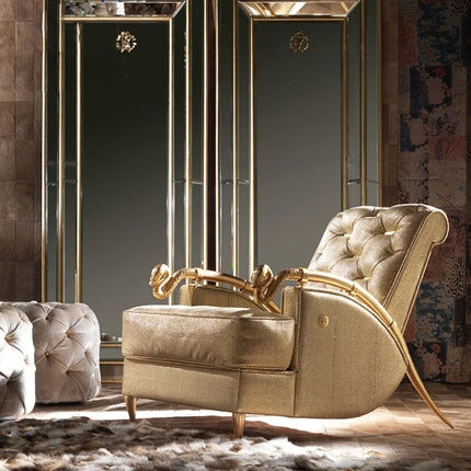Italian Style Leather Sofa Living Room Tiger Chair Luxury Lounge Chair