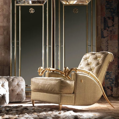 Italian Style Leather Sofa Living Room Tiger Chair Luxury Lounge Chair