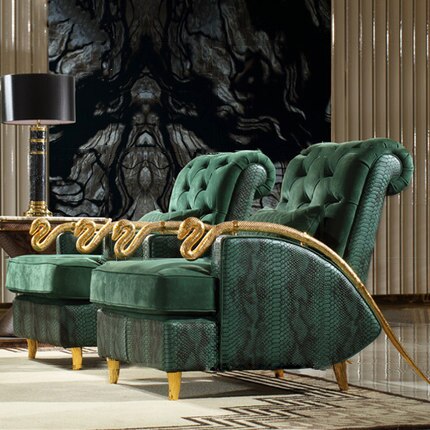 Italian Style Leather Sofa Living Room Tiger Chair Luxury Lounge Chair