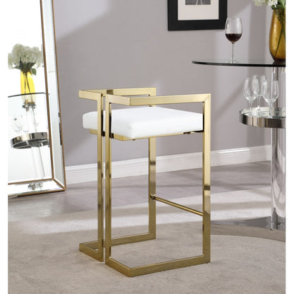 Chinafurniture Modern retro design velvet industrial furniture armrest golden metal leg high bar stool chair  home coffee shop