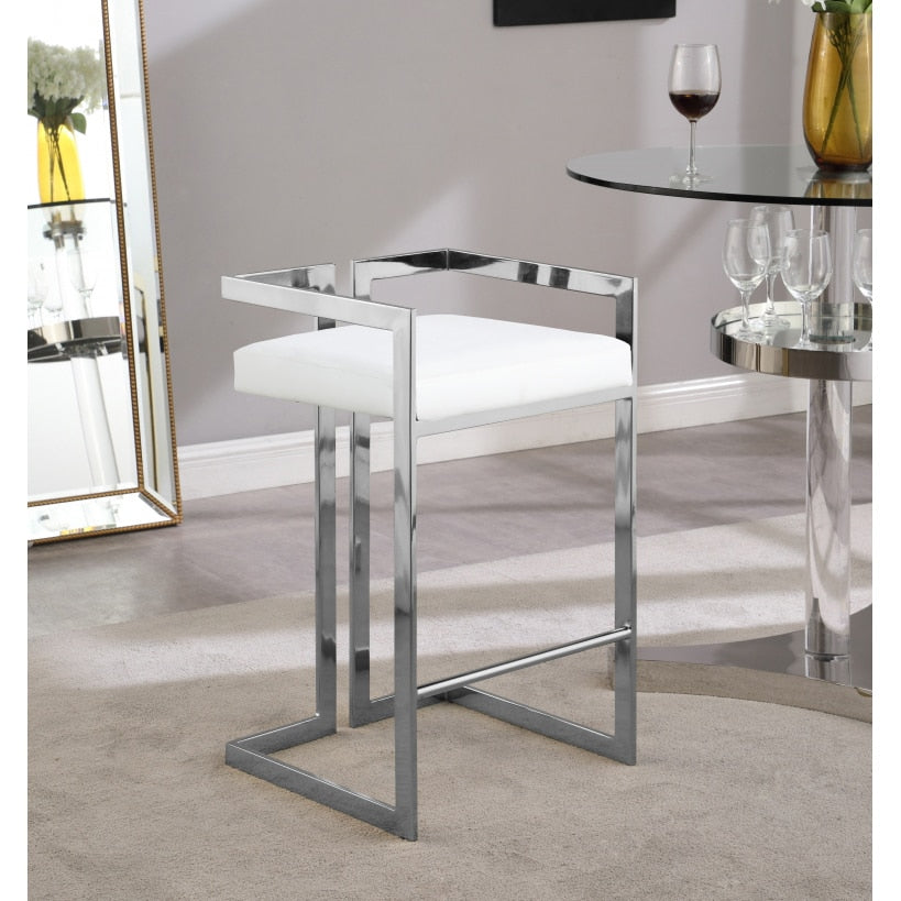 Chinafurniture Modern retro design velvet industrial furniture armrest golden metal leg high bar stool chair  home coffee shop