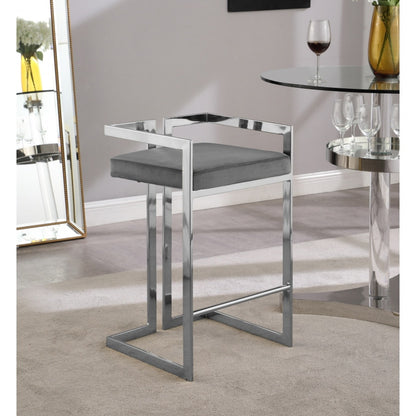 Chinafurniture Modern retro design velvet industrial furniture armrest golden metal leg high bar stool chair  home coffee shop