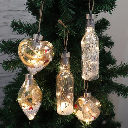 Christmas Decoration LED Lights Plastic Balls Glowing Pendant Ornaments for Home ChristmasTree