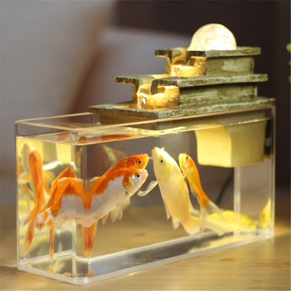 Christmas Gift Indoor Home Decoration Water Feature Rectangle Rolling Ball Fountain Waterfall Cascade Aquarium Fish Tank Kit