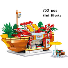 将图片加载到图库查看器，City Mini Blocks Street Retails Bread Shop Cake Candies Set Model Building Kit Kids Toys Architecture Ice Cream Store Miniature
