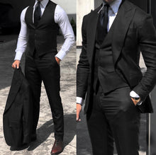 Load image into Gallery viewer, Classy Wedding Tuxedo Suits Slim Fit Bridegroom Men&#39;s 3 Pieces Groomsmen Suit Male Cheap Formal Business  (Jacket+Vest+Pants）
