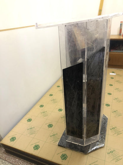 Clear Plexiglass Podium, Acrylic Wood Lectern, Church Podium