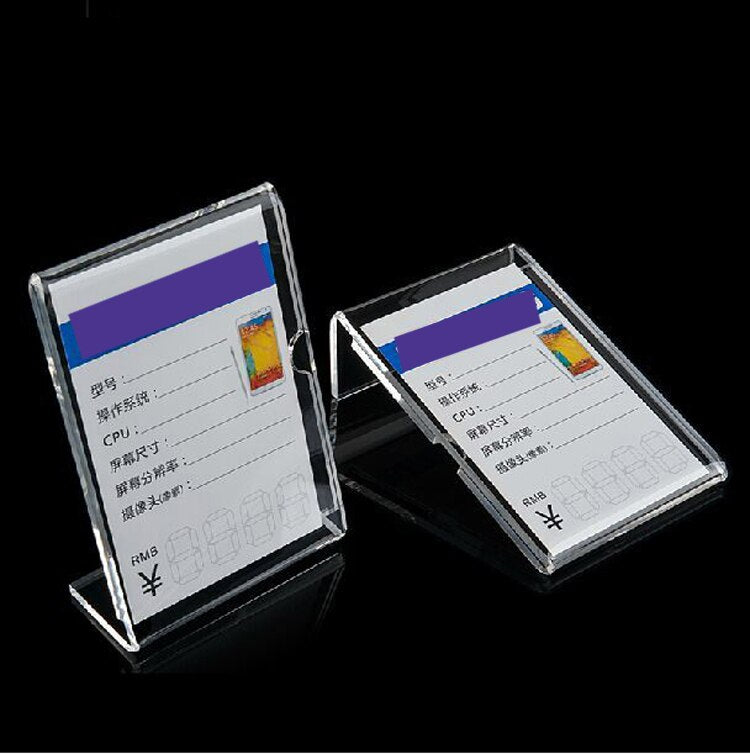 Clear Solid Acrylic Phone Retail Store Price Label Display Holder Advertising Leader Stand for iphone Mobile phone Shop