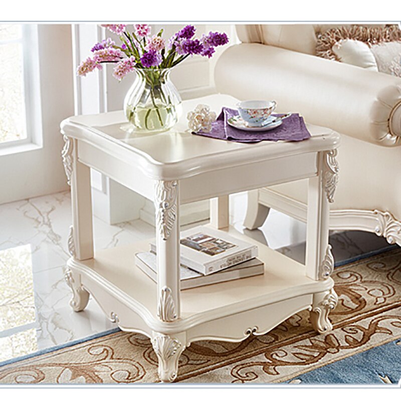 Coffee End Tables Simple Mini Square Assembly Living Room Furniture White Hollow Design European Style Sofa Side