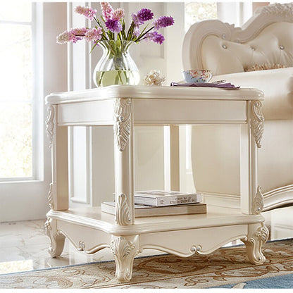 Coffee End Tables Simple Mini Square Assembly Living Room Furniture White Hollow Design European Style Sofa Side