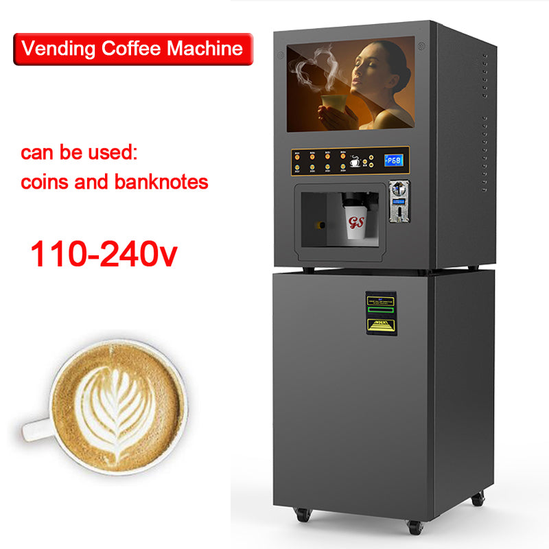 Coin-operated Coffee Maker GTS204 Vending Coffee Machine Commercial Automatic hot/cold beverage milk tea machine for Mall/Cinema
