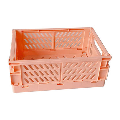 Collapsible Crate Plastic Folding Storage Box Basket Utility Cosmetic Container Desktop Holder Home Use