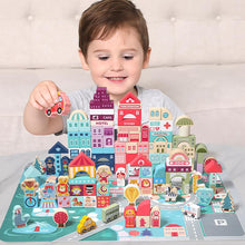 Load image into Gallery viewer, Colourful Wooden Toys City Traffic Scenes Geometric Shape Assembled Building Blocks 100 Pcs Early Educational Toys For Kids
