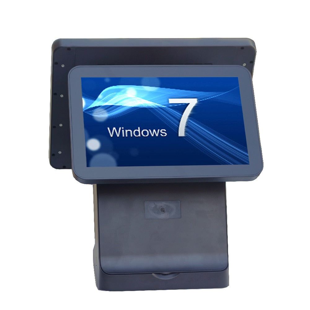 ComPOSxb dual screen 15 inch capacitive touch screen+12 inch lcd pos terminal with 80mm built-in thermal printer for restaurant