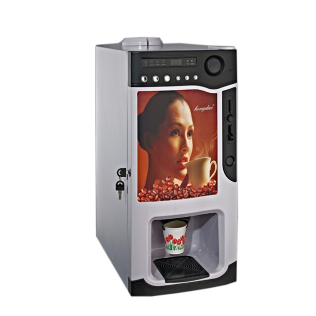 Commercial Coffee Machine Coin Operated Small Fully Automatic Unmanned Sell Machine Milk Tea Instant Coffee Blending Machine