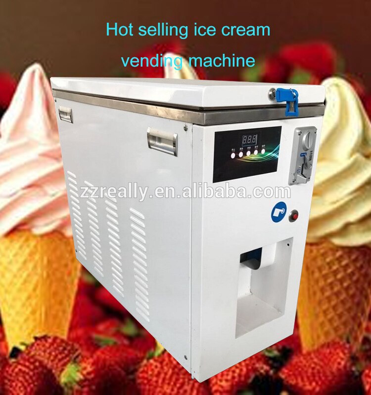 Commercial Automatic Coin Acceptor Stainless Steel Soft Ice Cream Vending Machine