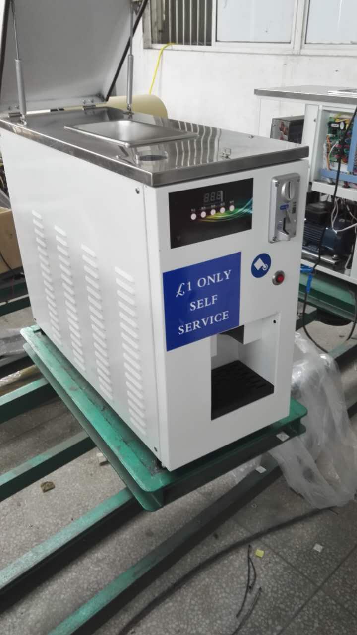 Commercial Automatic Coin Acceptor Stainless Steel Soft Ice Cream Vending Machine