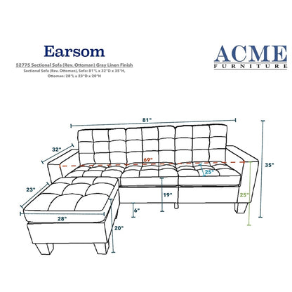 Convertible Sectional Sofa Couch Fabric L-Shaped Couch Living Room Furniture Corner Sofa Set