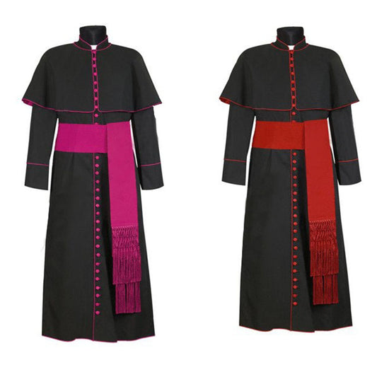 Clergy Robe Cassock with Cincture Pastor Minister Clergyman Vestments Roman Priest Robe Cassock Costume H001