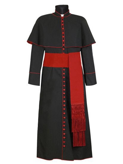 Clergy Robe Cassock with Cincture Pastor Minister Clergyman Vestments Roman Priest Robe Cassock Costume H001