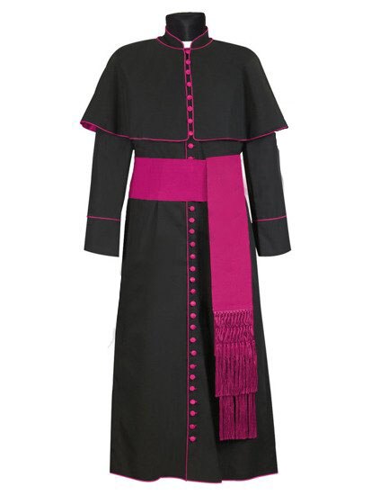 Clergy Robe Cassock with Cincture Pastor Minister Clergyman Vestments Roman Priest Robe Cassock Costume H001