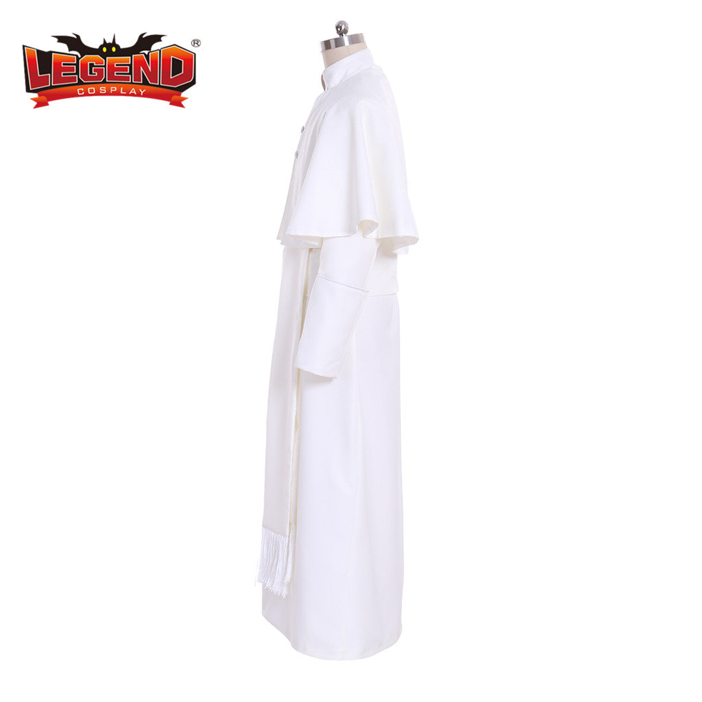 Cosplay Legend Clergy White Robe Cassock Clergyman Vestments Priest Robe Pastor Minister Cassock Custom Made H001